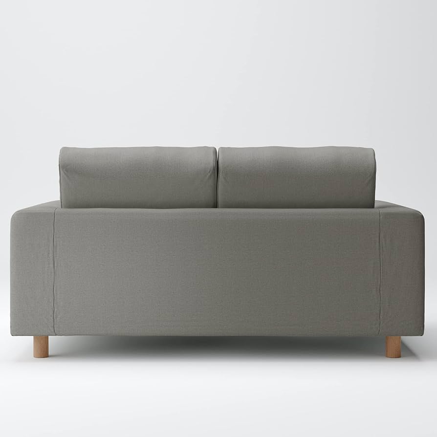 無印良品　ウレタンポケットコイル２シーター　 綿麻バスケット織カバー　セット 綿麻バスケット織ソファ本体・2シーター・ウレタン・ポケット